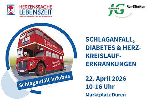 Wenn jede Minute zählt: Rur-Kliniken bringen Schlaganfall-Infobus auf den Marktplatz Düren