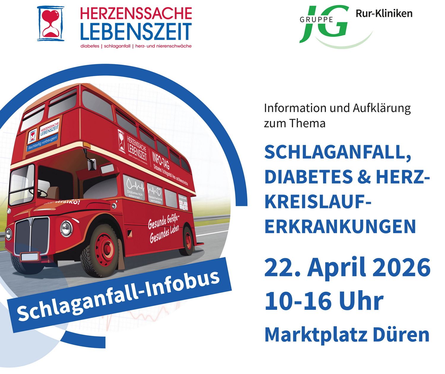 Wenn jede Minute zählt: Rur-Kliniken bringen Schlaganfall-Infobus auf den Marktplatz Düren